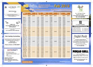 Timetable Feb 2016