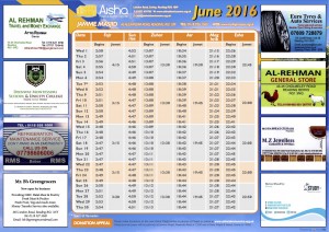 prayer Timetable June 2016 A4-1